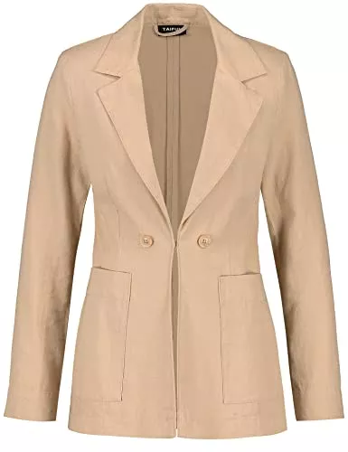 Taifun Blazer Taifun Damen Taillierter Blazer aus Leinen-Mix Langarm unifarben