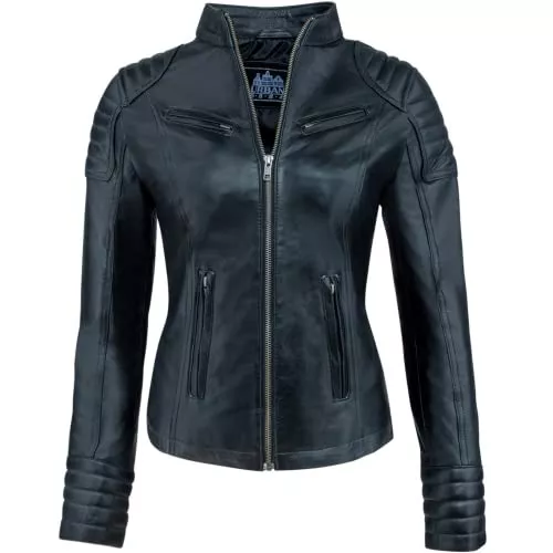 URBAN 5884 Jacken URBAN 5884 Damen Angelina Lederjacke, Jacke aus echtem Lammfell, Kurz und Enganliegend, Glattes und Weiches Leder