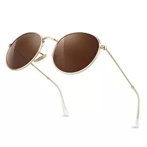 GQUEEN Sonnenbrillen & Zubehör GQUEEN Retro Runde Verspiegelte Polarisierte Sonnenbrille Damen Herren UV400 Schutz MFF7