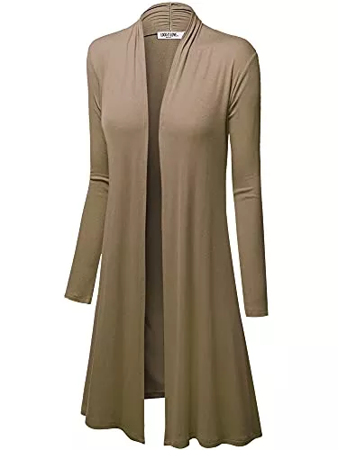 Lock and Love Strickjacken LL Damen Langarm-Ombré-Strickjacke vorne offen lange Strickjacke mit Stretch