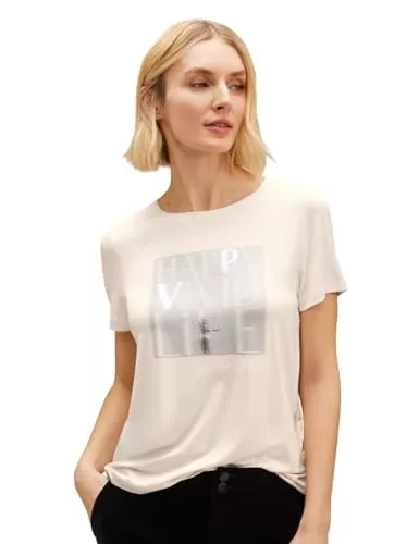 Street One T-Shirts Street One Damen Kurzarmshirt mit Glitter Wording