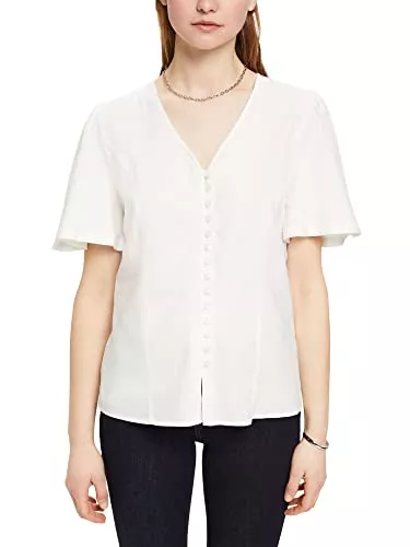 ESPRIT Kurzarmblusen ESPRIT Taillierte Bluse mit Knöpfen