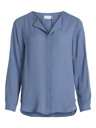 Vila Langarmblusen Vila Lucy Long Sleeve V-Neck Button Shirt