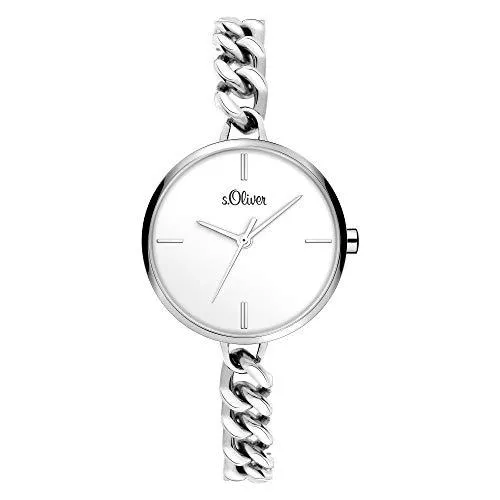 s.Oliver Uhren s.Oliver Damen Analog Quarz Uhr mit Edelstahl Armband