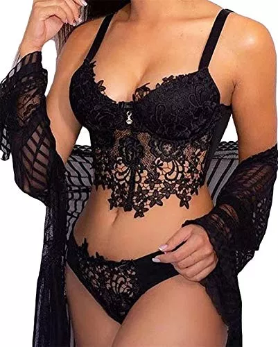 Yutdeng Unterwäsche & Dessous Yutdeng Dessous Damen Spitze BH Set Push Up BH und String Tanga Unterwäsche Frauen Reizwäsche Lingerie Sexy Grosse Grössen Babydoll