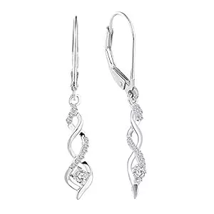 JO WISDOM Schmuck JO WISDOM Damen hängende ohrringe Unendlichkeit infinity silber 925 mit 3A Zirkonia Kristall,Schmuck für Frauen