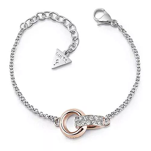 GUESS Schmuck Armband Guess-Umfassen chirurgischer Edelstahl vergoldet rosa Kreise UBB78090-S [AC1123]