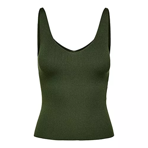 JdY Tops Jacqueline de Yong Female Gestricktes Oberteil V-Ausschnitt Oberteil ohne Ärmel