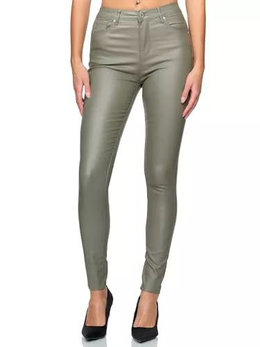 Elara Hosen Elara Damen Hose Kunstleder Push Up Effekt Chunkyrayan