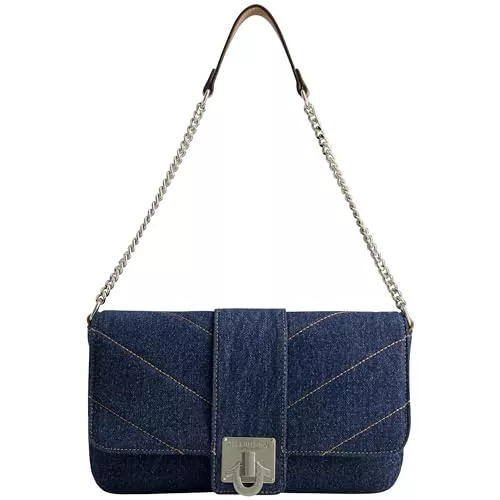 True Religion Taschen & Rucksäcke True Religion Women's Shoulder Bag Purse, Mini Handbag with Chain Strap, Dark Denim