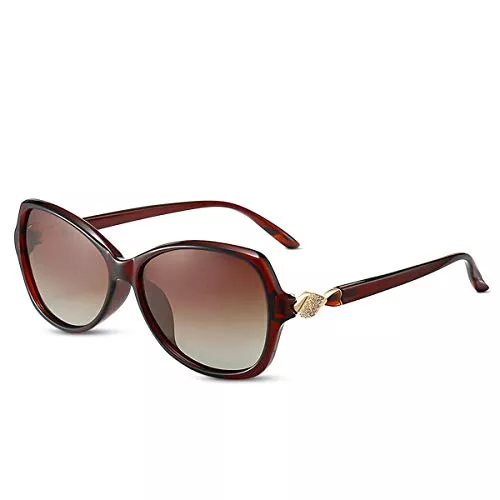 LumiSyne Sonnenbrillen & Zubehör LumiSyne Polarisierte Sonnenbrille Damen Mode Verlaufsglas Elegant Exquisit Diamant Verzierter Rahmen UV400 Schutz Übergroßer Stil Brillen Draußen Reise Geschenk