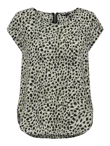ONLY Kurzarmblusen ONLY Damen Onlvic Ss AOP Noos Ptm Top, T-Shirt Bluse, Blusenshirt, T-Shirt für Frauen, Damen Shirt, Schickes Damenoberteil