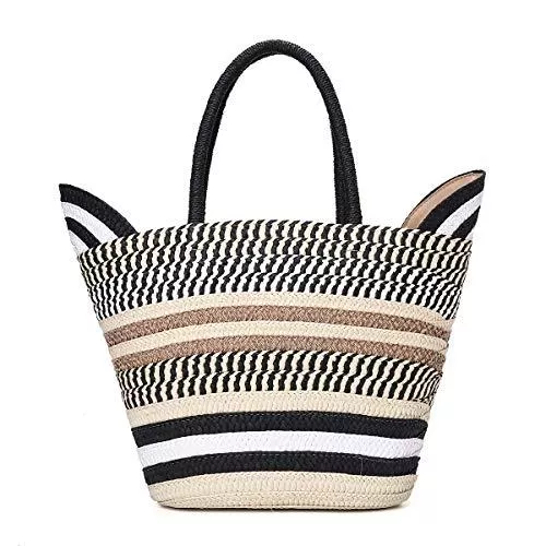 JOSEKO Taschen & Rucksäcke JOSEKO Stroh Handtasche, Sommer Strand Tasche Damen Schultertasche mit Ledergriffe Quaste Henkeltasche Frauen Strandtasche Crossbody Tasche Einkaufstasche Basttasche für Reise Täglicher (Hellbraun)