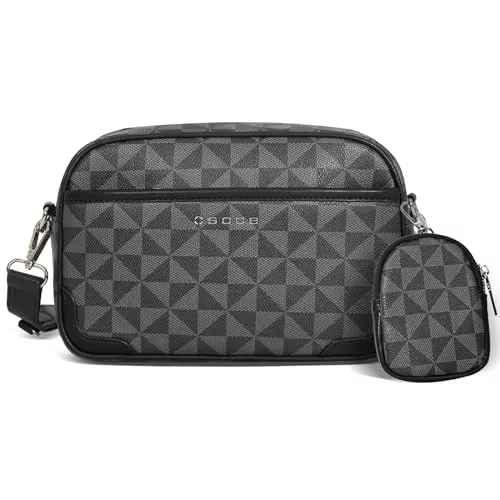 OSOCE Taschen & Rucksäcke OSOCE PU Herren Umhängetasche Klein Wasserdicht Schultertasche Messenger Bag Business Crossbody Sling Bag für Arbeit Reise und Alltag mit Hoher Kapazität - Sportlich, wasserdicht und multifunktional