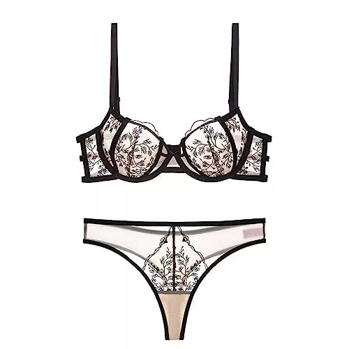 Necalisi Unterwäsche & Dessous Necalisi Dirndl Damen Damen Dessous-Sets Lingerie Push Up Spitze BH und Slip Unterwäsche mit Bügel BH Maximizer Push up BH