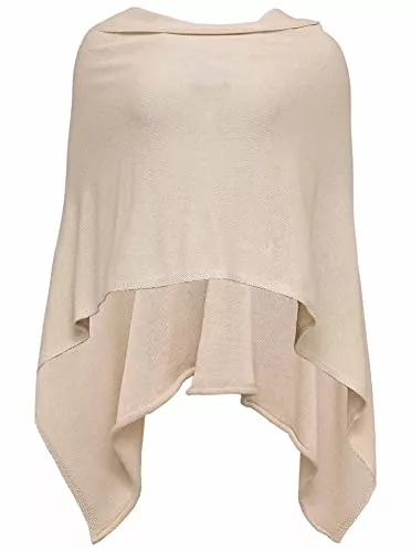 Cashmere Dreams Strickjacken "Cashmere Dreams Poncho-Schal aus Baumwolle - Hochwertiges Cape für Damen - Umhängetuch und Tunika - Strick-Pullover - Sweatshirt - Stola für Sommer und Winter Zwillingsherz