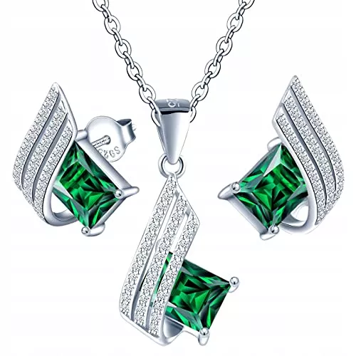 MŚ 1997 MENNICA ŚWIDNICKA Schmuck MŚ 1997 MENNICA ŚWIDNICKA 11 FARBEN Ohrringe Silber 925 mit Halskette Damen Set - Hochwertige Österreichische Kristalle und Zirkone - Schmuck Kette damen - Ohrringe Set mit Halskette