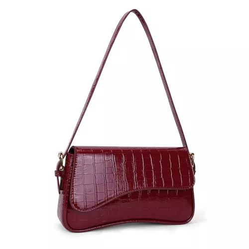 GSenhui Taschen & Rucksäcke GSenhui Handtasche Damen Retro Achseltasche PU Unterarmtasche Leder Schultertasche Tote Umhängetasche Klein Hobo Tasche Crossbody Bag Rot für Schule Täglich Arbeiten