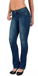 ESRA Jeans ESRA Bootcut Jeans Damen High Waist Jeans Damen Stretch Schlaghose bis Übergröße B700