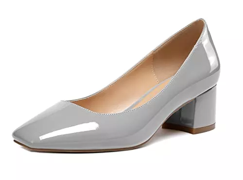 Elashe High Heels Elashe Damen Blockabsatz Quadratischer Zehe Pumps, Klassische Geschlossene Zehe Slip-on 2'' Pumps