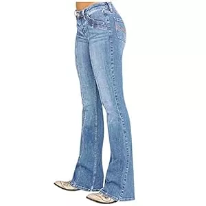 Baiomawzh Jeans Baiomawzh Jeanshosen Damen Vintage Hohe Taille Straight Jeans Denim Hose Vintage Schlaghose Bequeme Jeans Damen Stretch Löcher