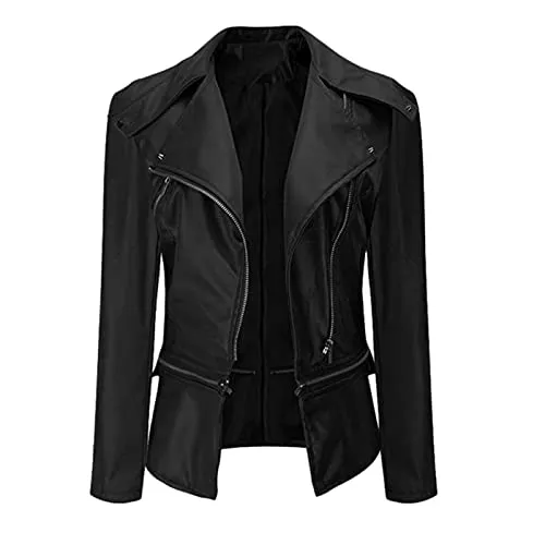 hehiy Jacken hehiy Femmes Veste en Cuir Véritable Court Décontractée Ajustement Mince Blouson Motto Lederjacke Mit Fell Leder Jacken FüR Damen Winter Lederjacke Mit Fell Damen Braun FüR Arbeit/Schule