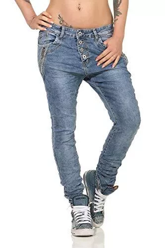 OSAB-Fashion Jeans OSAB-Fashion Damen Jeans Hose Regularfit Boyfriend Baggy Haremscut
