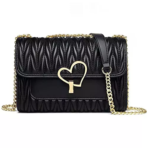 zhongningyifeng Taschen & Rucksäcke zhongningyifeng Umhängetasche für Damen Kleine, niedliche Mini-Handtasche aus Leder für Mädchen, Crossbody-Geldbörsen Mode mit Kettenriemen