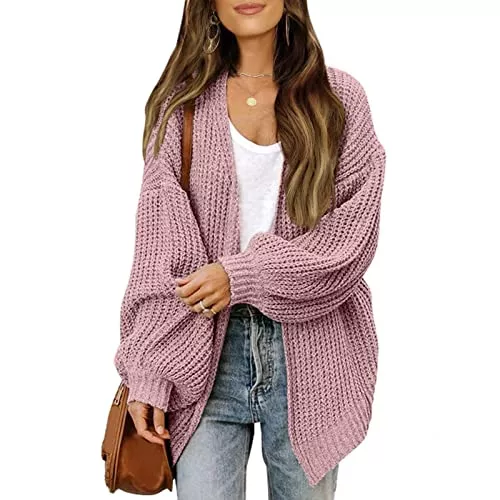 Awoyep Strickjacken Awoyep Damen Strickjacke Langarm Offene Strickmantel Lang Casual High Stretchy Cardigan Damen Lang Strickjacke Oversize Langarm Sweater Cardigan Casual Strickmantel Herbst