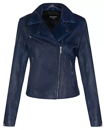 Infinity Leather Jacken Infinity Leather Damen Lederjacke Klassische Bikerjacke Aus Echtem Leder