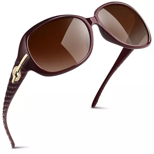 Sunier Sonnenbrillen & Zubehör Sunier Sonnenbrille Damen Polarisiert Groß Übergroße Elegant Klassische Vintage Oversize Sonnenbrille Frauen mit 100% UV400 Schutz