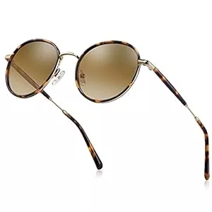 CARFIA Sonnenbrillen & Zubehör CARFIA Polarisierte Damen Sonnenbrille UV400 Retro Runde Blaulichtfilter Brille für Freizeit Fahren Golf