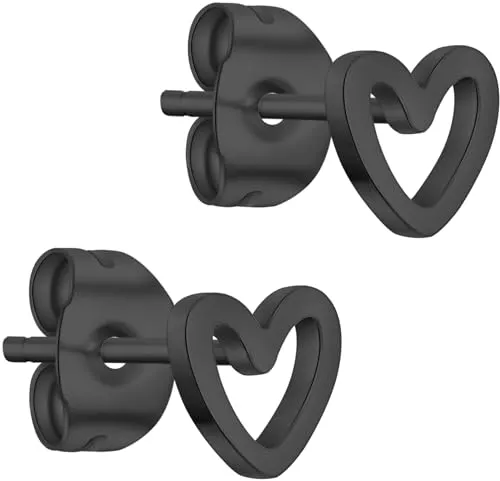 day berlin Schmuck day.berlin kleine Herz Ohrstecker 18k vergoldet, 6mm Durchmesser, Damen Ohrringe aus 316L Edelstahl, nickelfrei und wasserfest