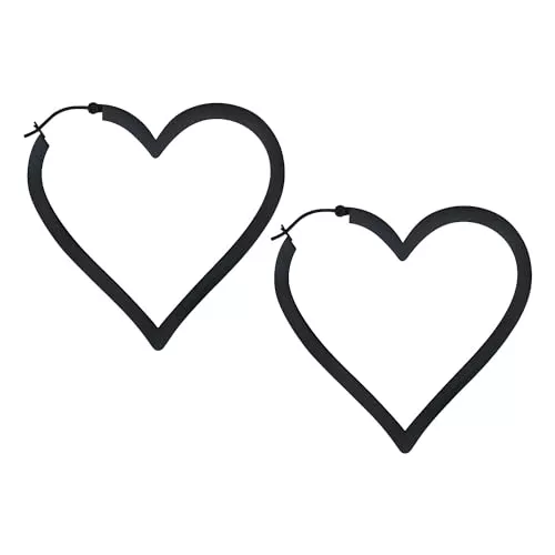 Wildcat Schmuck Wildcat Ohrringe Heart Hoops Schwarz onesize