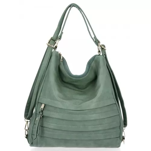 BEE BAG Taschen & Rucksäcke BEE BAG 2 in 1 Handtasche Damen & Rucksack - Umhängetasche Damen Leder Imitation - Shopper Tasche Damen - Tasche Groß - Tagesrucksack Damen - Arbeitstasche Damen - Schultertasche Damen Schwarz