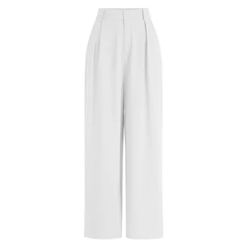 Odizli Hosen Odizli Anzughose Damen Elegant High Waist Lang Palazzo Wide Leg Hose mit Taschen