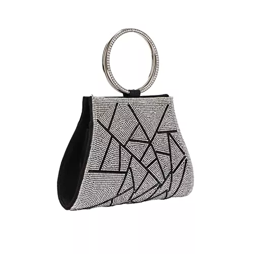 EVEOUT Taschen & Rucksäcke EVEOUT Clutches Kristall Elegante Abendhandtasche mit Handgelenkband für Damen Braut und Brautjungfer Handtasche Geldbörsen