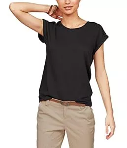 TrendiMax T-Shirts TrendiMax Damen T-Shirt Einfarbig Rundhals Kurzarm Sommer Shirt Locker Oberteile Basic Tops