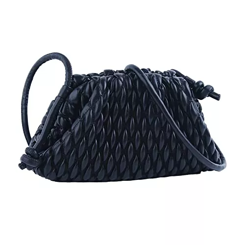ELDA Taschen & Rucksäcke ELDA Knödel Tasche für Frauen Gesteppte Clutch Handtasche Wolke Geldbörse Mode Geraffte Tasche Handgemachte Leder Hobo Tasche