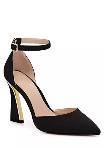 Juliet Holy High Heels Juliet Holy Damen Pumps Point Geschlossene Zehen Heels Schnalle Knöchelriemen D'Orsay Sandalen mit Absatz