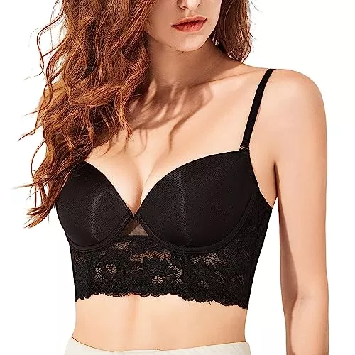 Mosestons Unterwäsche & Dessous Mosestons Damen-BH mit Spitze mit Niedriger Taille, Sexy U-Förmiger Rücken, Mode Push-Up-Bügel-BH