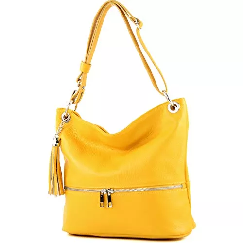 modamoda de Taschen & Rucksäcke modamoda de - T143 - ital. Leder Schultertasche Umhängetasche