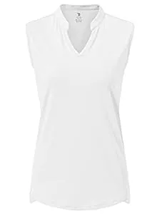 YSENTO Ärmellose Blusen YSENTO Damen Sport Tank Top Ärmelloses Golf Poloshirt Atmungsaktive Tennis Shirt Oberteile mit V-Ausschnitt