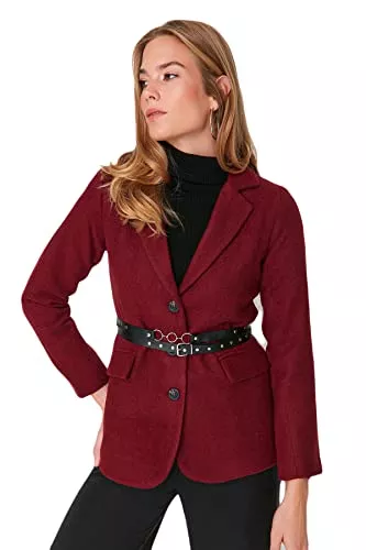 TRENDYOL Blazer TRENDYOL Damen Regular Zweireihig Plain Webstoff Blazer Coat