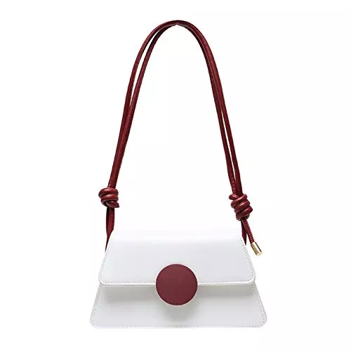 SUICRA Taschen & Rucksäcke SUICRA Damen-Schultertaschen Kontrastierende PU-Leder Messenger Bag Tägliche Reise Rundschnalle One-Shoulder Achseligtasche