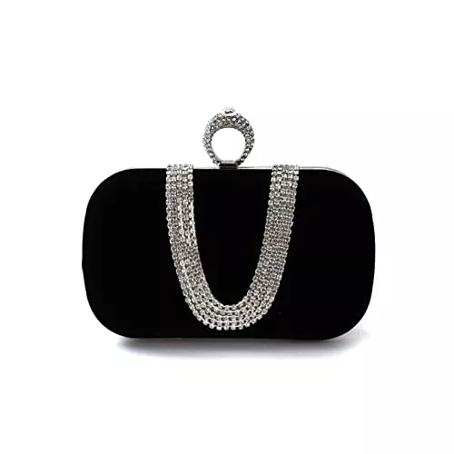 CORIOS Taschen & Rucksäcke CORIOS Damen Abendtasche Samt Clutch Tasche Glitter Strass Handtasche Glänzend Schultertasche Kette Tasche Elegante Umhängetasche Shining Portemonnaie für Cocktail Party Abendparty Tanzparty