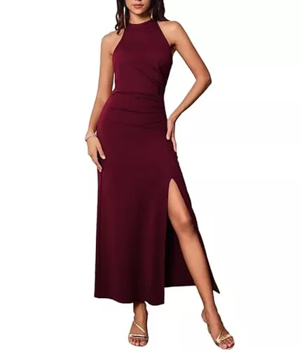 GRACE KARIN Abendkleider GRACE KARIN Damen Ballkleider Lang Neckholder Abendkleider mit Schlitz Sexy Party Cocktailkleid Bodycon Maxikleid