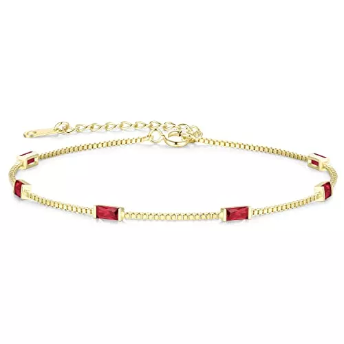 LOUISA SECRET Schmuck LOUISA SECRET Armband Damen Layered mit Zirkonia Anhängern Doppelt Kette Damen 925 Sterling Silber Gold Armbänder Verstellbar Valentinstag Muttertag Geburtstags Weihnachts geschenke für Sie Frauen