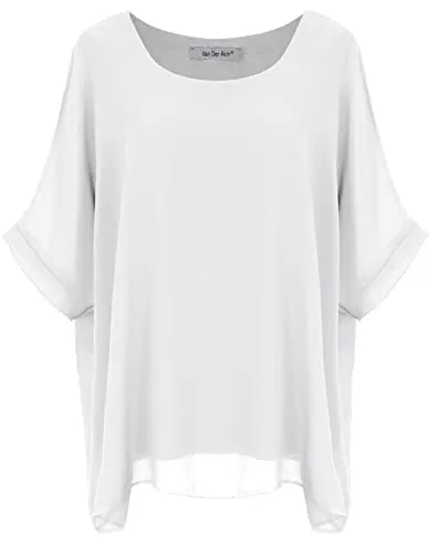 Van Der Rich Kurzarmblusen Van Der Rich ® - Bluse aus Mousseline mit Innenfutter - Damen