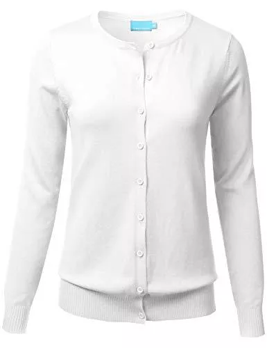 FLORIA Strickjacken FLORIA Damen Button-Down-weiche Strickjacke Pullover mit rundem Ausschnitt lange Ärmel